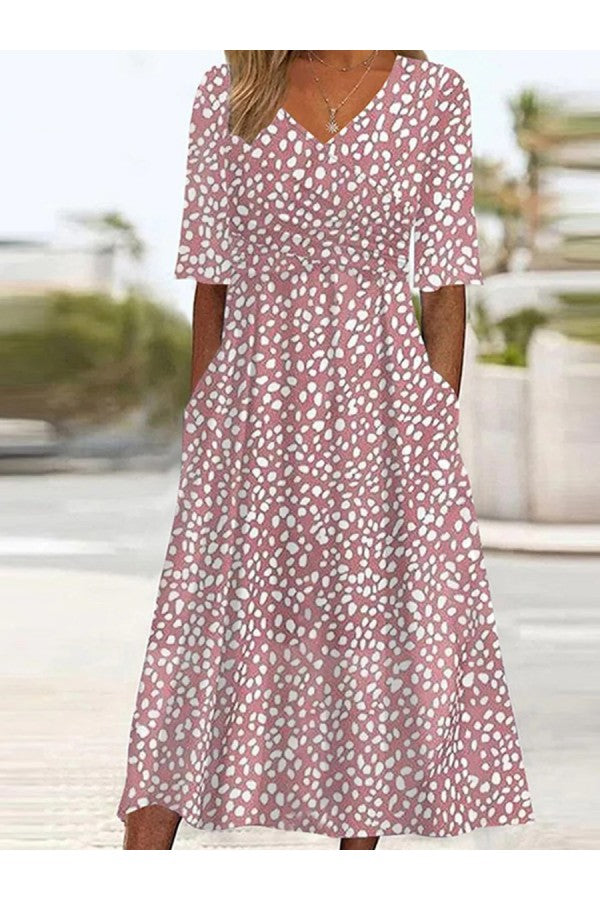 CARLINE | Polka Dot Midi Dress