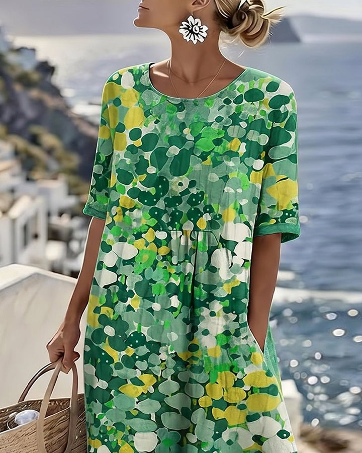 ELENA™ - ELEGANT FLORAL SUMMER MIDI DRESS - Harry & Olivia Birmingham