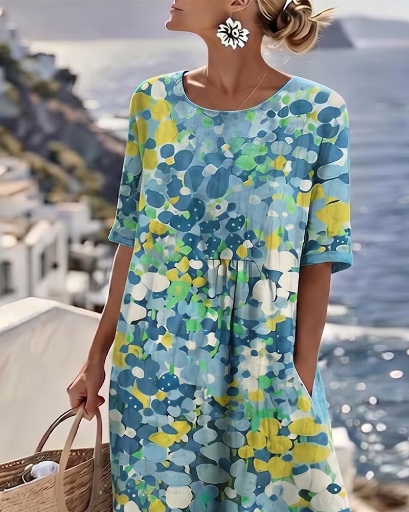 ELENA™ - ELEGANT FLORAL SUMMER MIDI DRESS - Harry & Olivia Birmingham