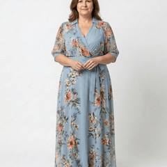 Elowen | Floral Wrap V Neck Maxi Dress - Harry & Olivia Birmingham