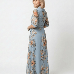 Elowen | Floral Wrap V Neck Maxi Dress - Harry & Olivia Birmingham