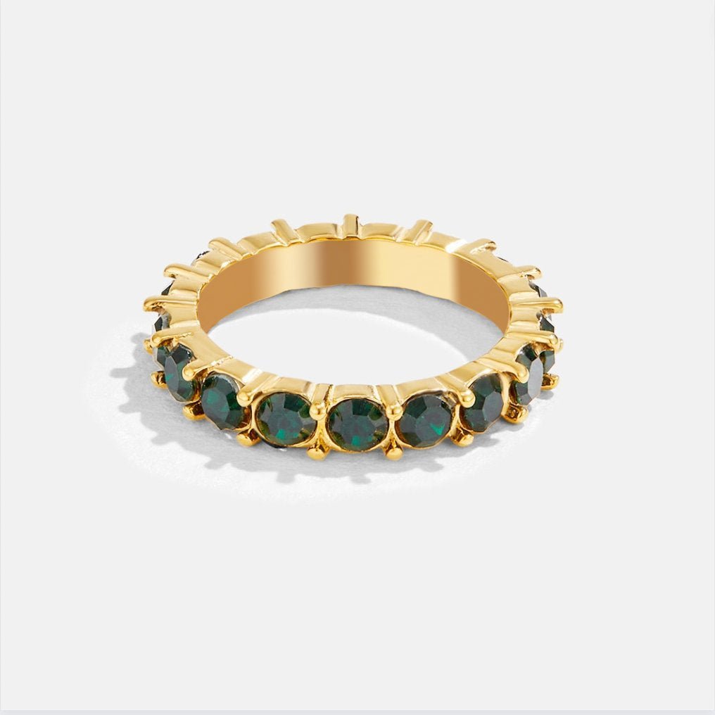 Emerald Beauty 18K Crystal Ring - Harry & Olivia Birmingham