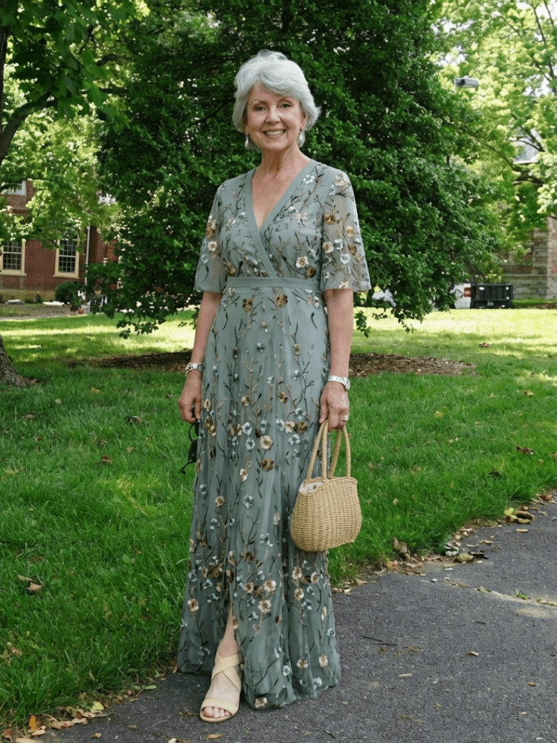 Evadne | Floral V Neck Short Sleeve Maxi Dress - Harry & Olivia Birmingham