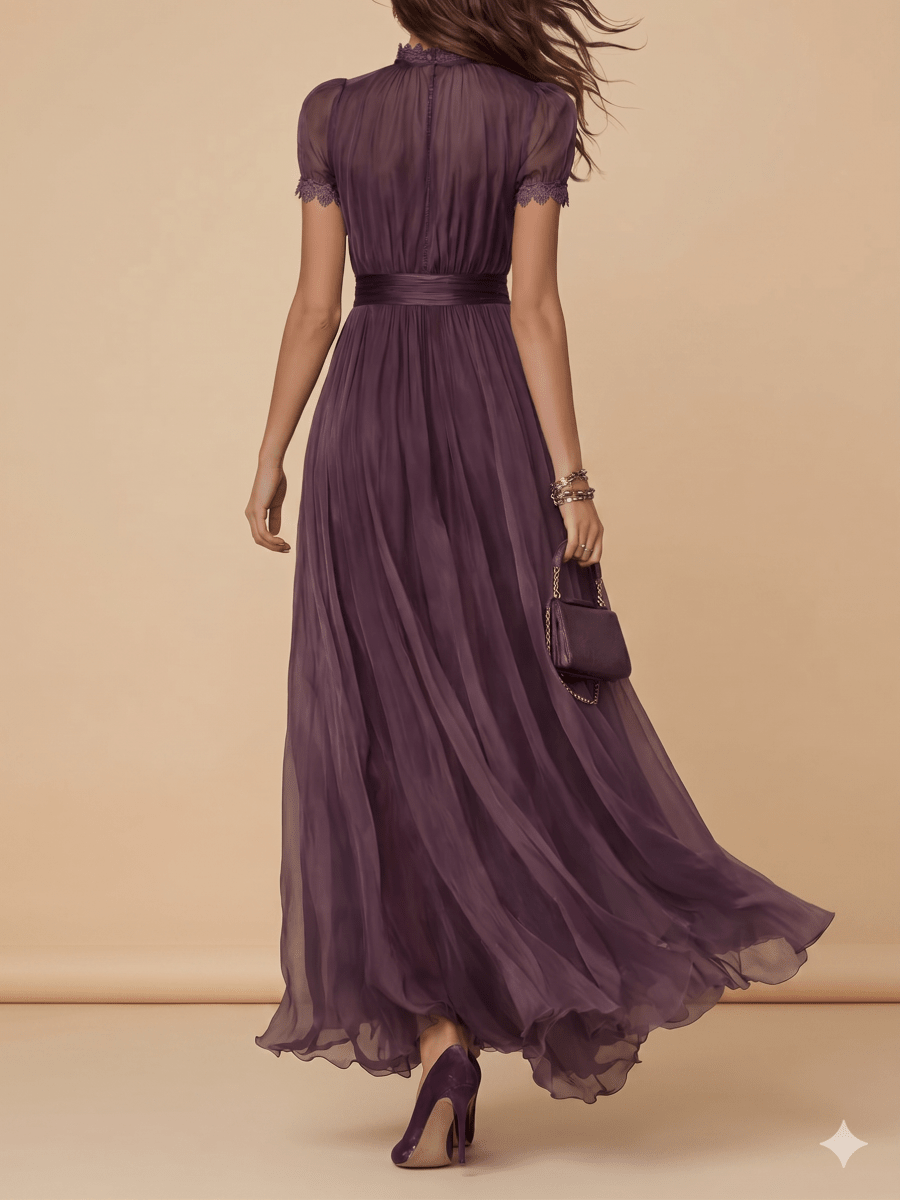 FLAVIA™ | Elegant Chiffon Dress - Harry & Olivia Birmingham
