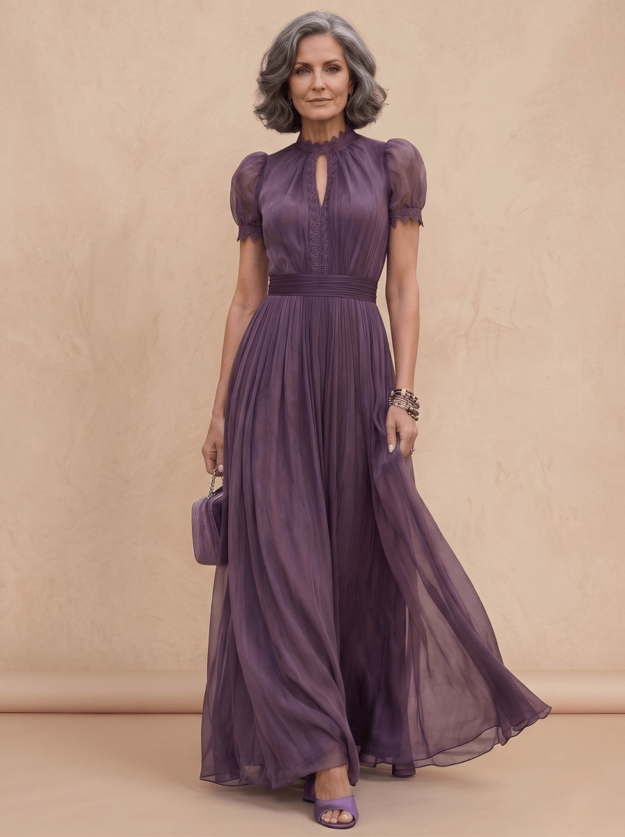 FLAVIA™ | Elegant Chiffon Dress - Harry & Olivia Birmingham
