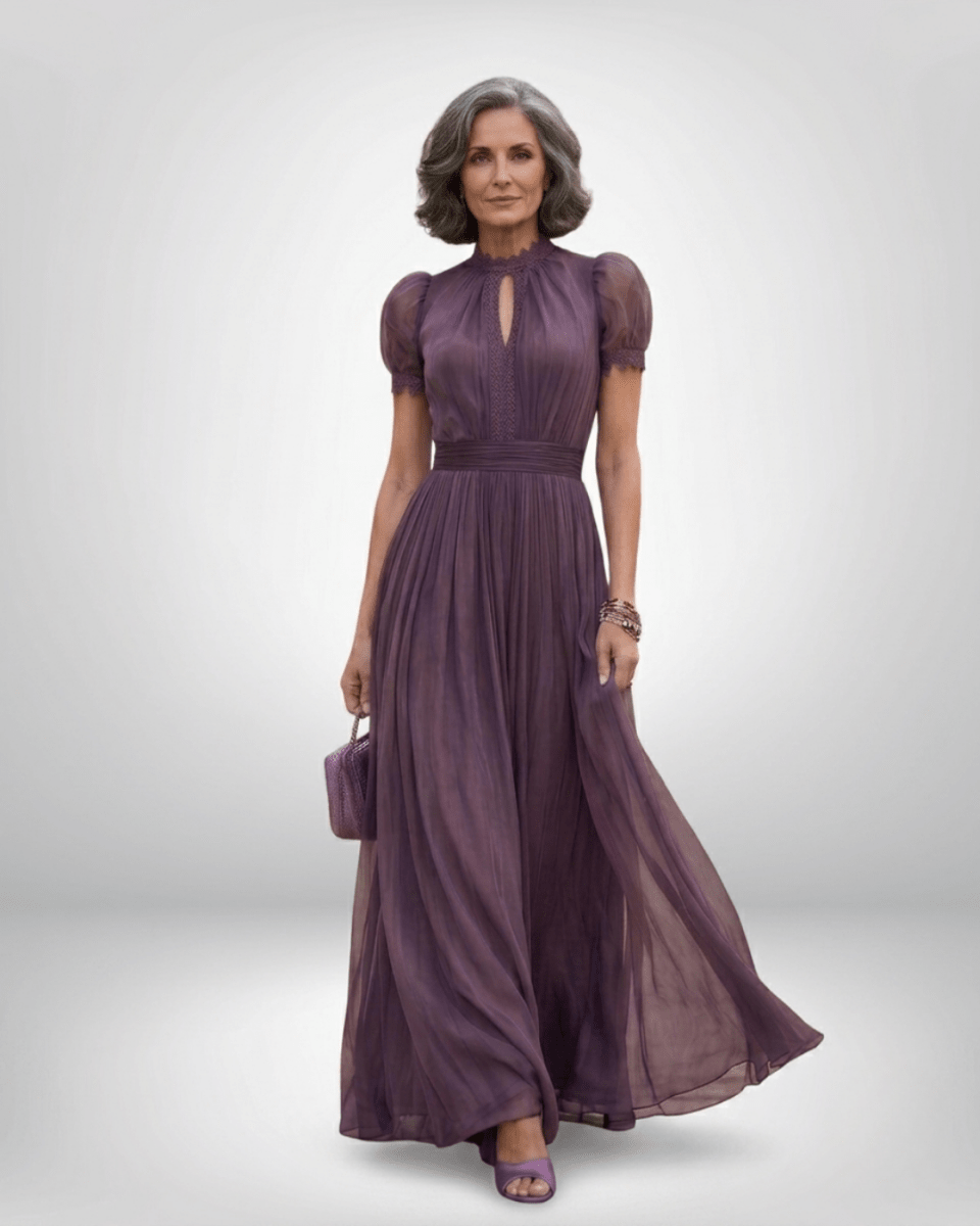 FLAVIA™ | Elegant Chiffon Dress - Harry & Olivia Birmingham