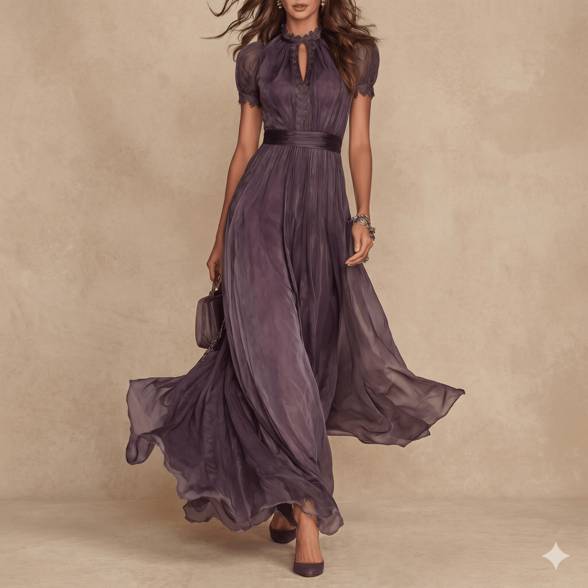 FLAVIA™ | Elegant Chiffon Dress - Harry & Olivia Birmingham