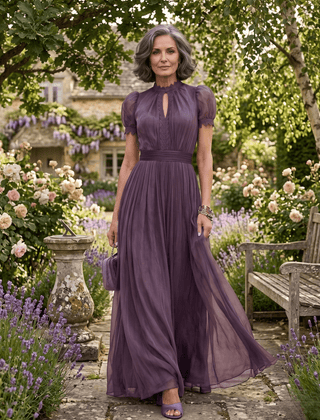 FLAVIA™ | Elegant Chiffon Dress - Harry & Olivia Birmingham