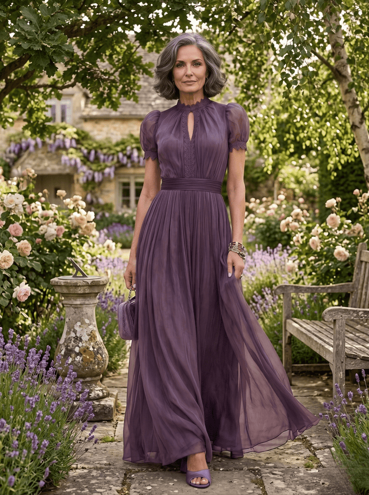 FLAVIA™ | Elegant Chiffon Dress - Harry & Olivia Birmingham