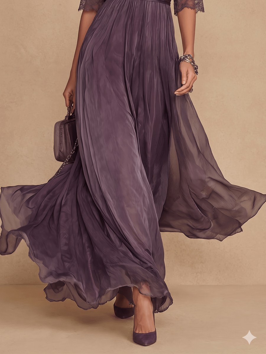 FLAVIA™ | Elegant Chiffon Dress - Harry & Olivia Birmingham