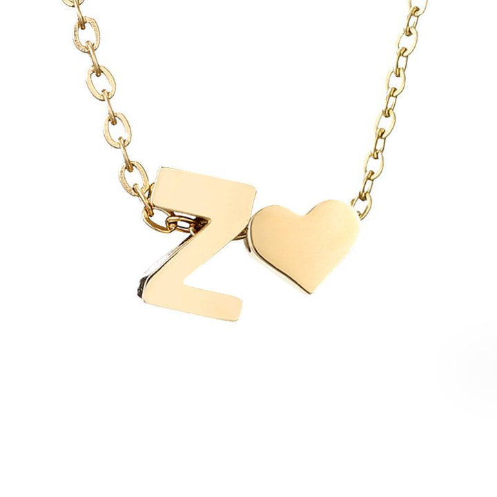 Forever Love & Letter Gold Necklace - Harry & Olivia Birmingham