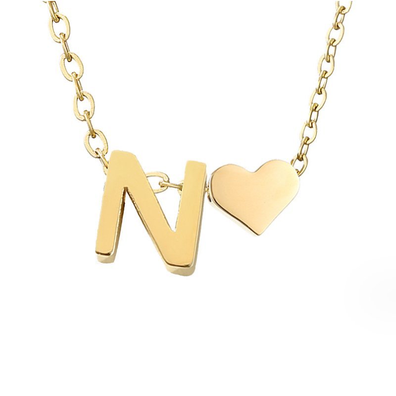 Forever Love & Letter Gold Necklace - Harry & Olivia Birmingham