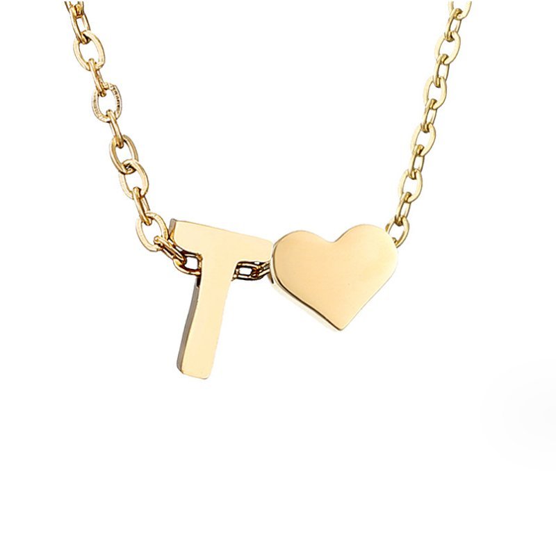 Forever Love & Letter Gold Necklace - Harry & Olivia Birmingham