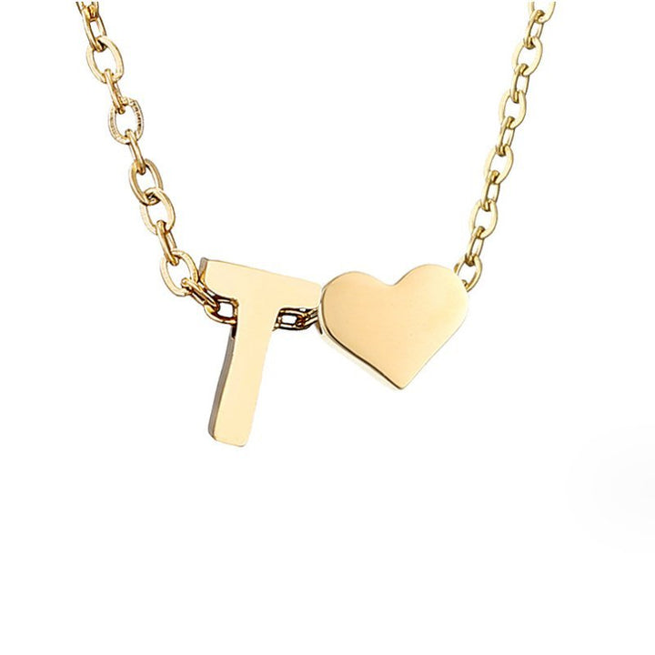 Forever Love & Letter Gold Necklace - Harry & Olivia Birmingham