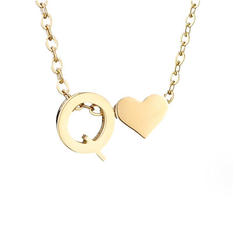 Forever Love & Letter Gold Necklace - Harry & Olivia Birmingham