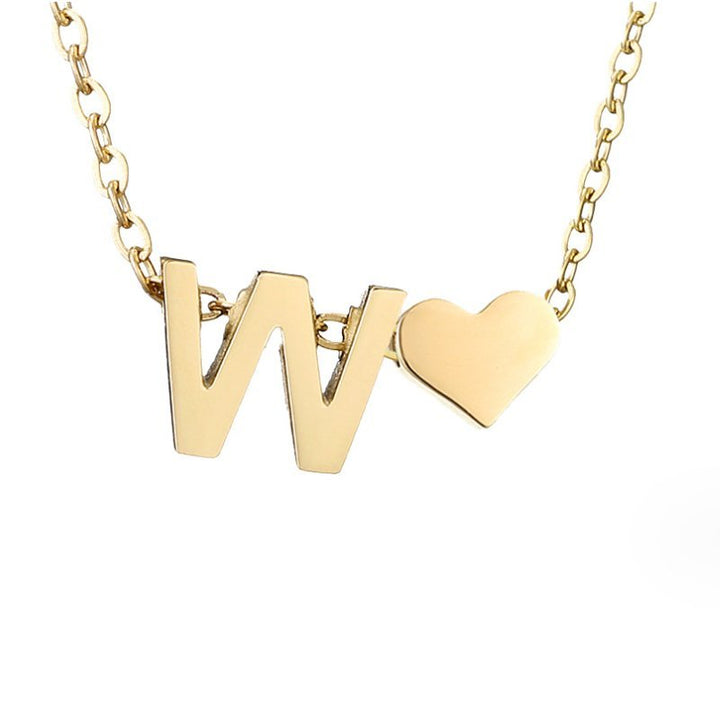 Forever Love & Letter Gold Necklace - Harry & Olivia Birmingham