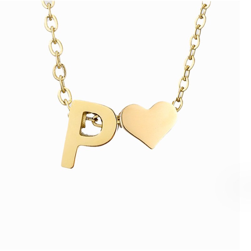 Forever Love & Letter Gold Necklace - Harry & Olivia Birmingham