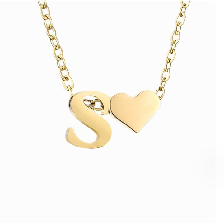 Forever Love & Letter Gold Necklace - Harry & Olivia Birmingham