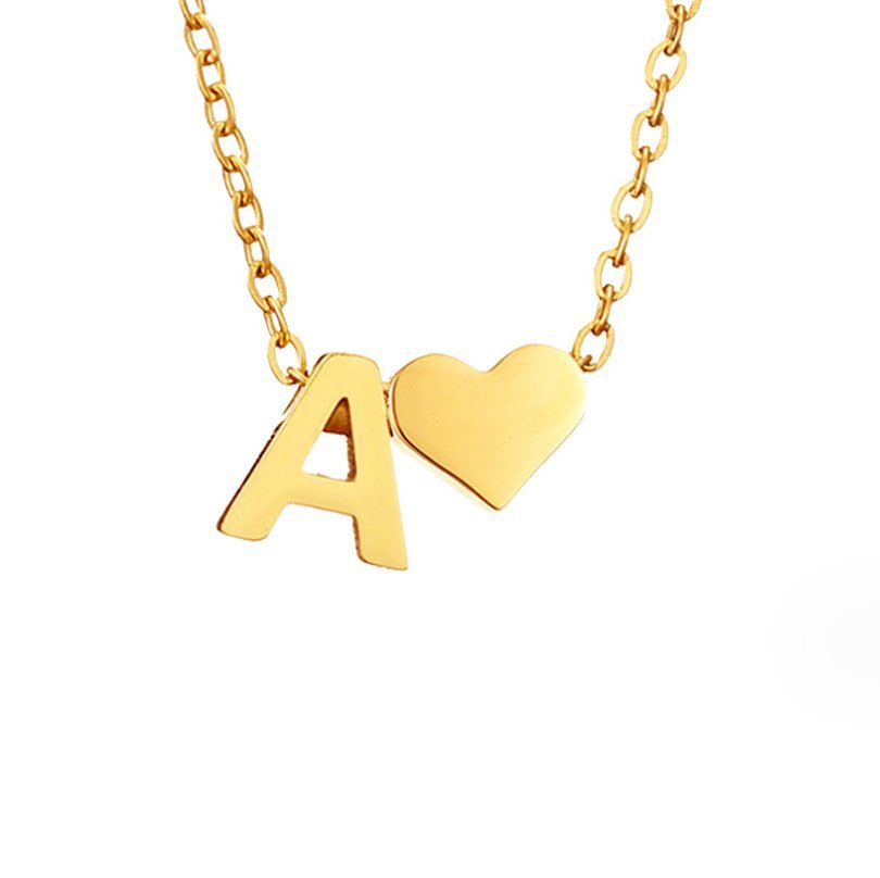 Forever Love & Letter Gold Necklace - Harry & Olivia Birmingham