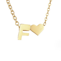 Forever Love & Letter Gold Necklace - Harry & Olivia Birmingham