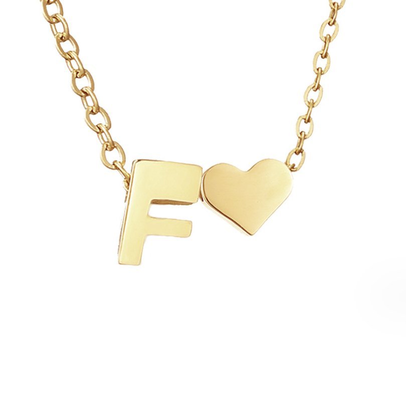 Forever Love & Letter Gold Necklace - Harry & Olivia Birmingham