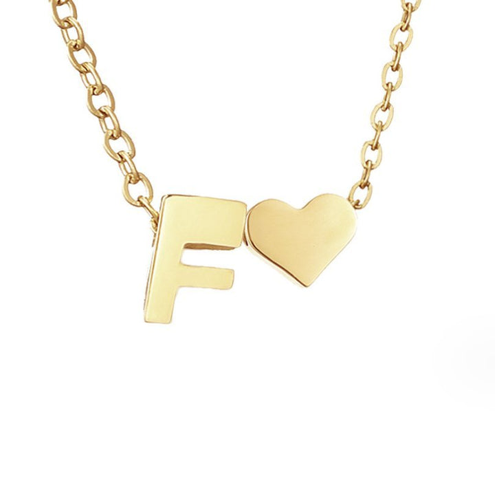 Forever Love & Letter Gold Necklace - Harry & Olivia Birmingham