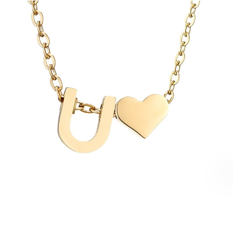 Forever Love & Letter Gold Necklace - Harry & Olivia Birmingham