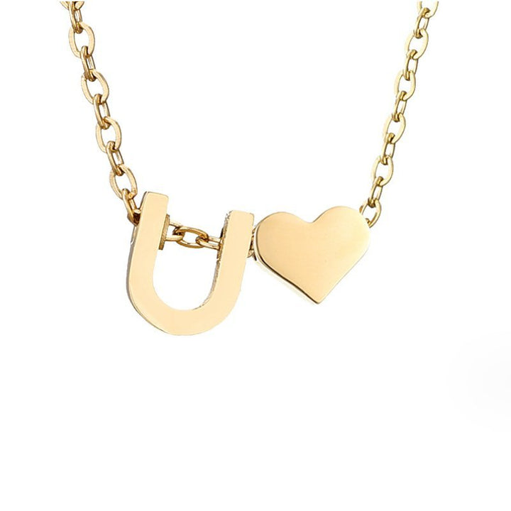 Forever Love & Letter Gold Necklace - Harry & Olivia Birmingham