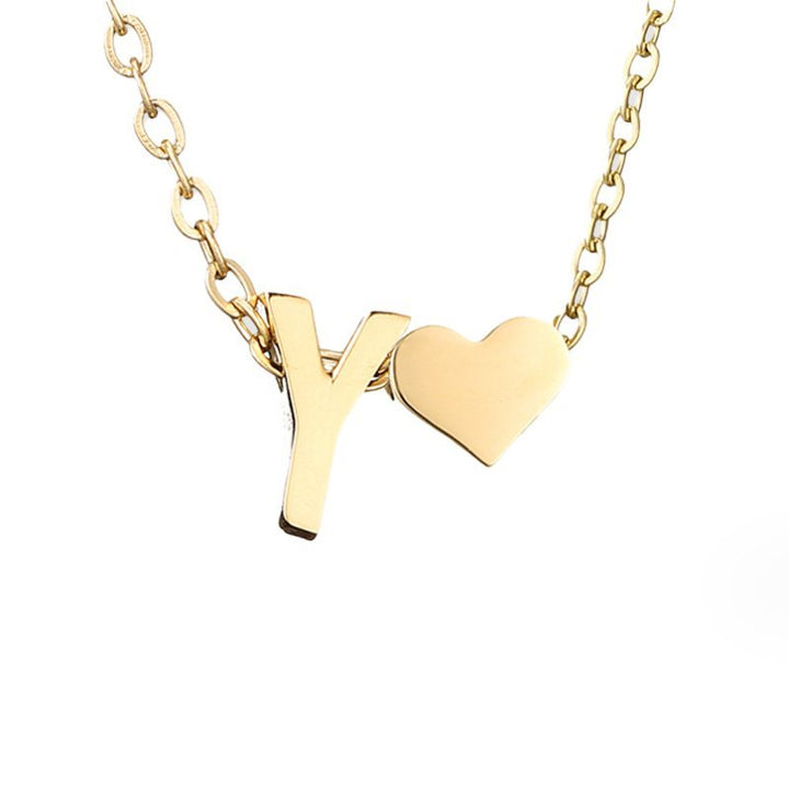 Forever Love & Letter Gold Necklace - Harry & Olivia Birmingham