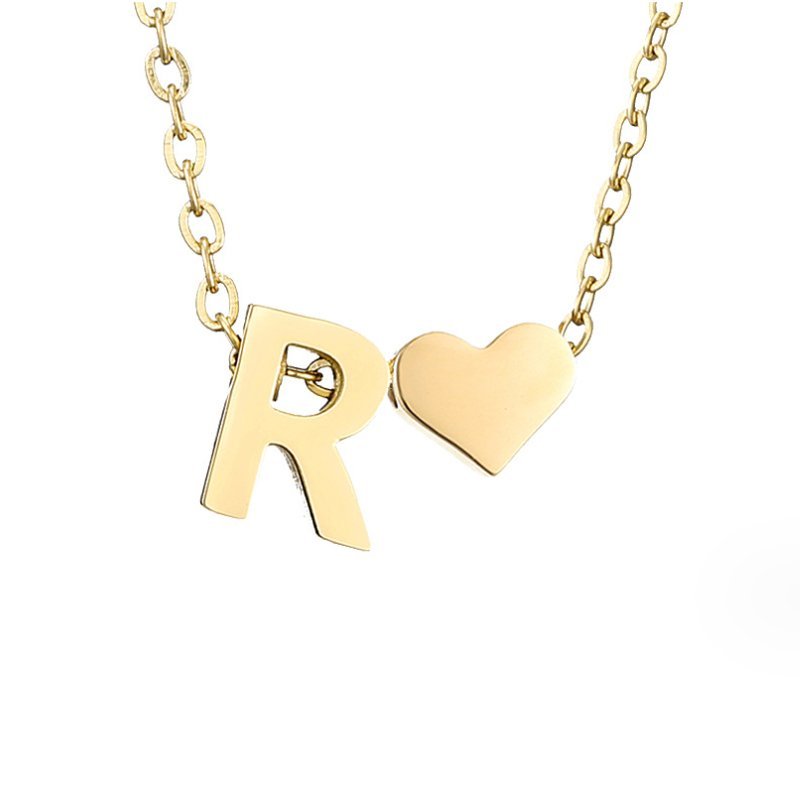 Forever Love & Letter Gold Necklace - Harry & Olivia Birmingham