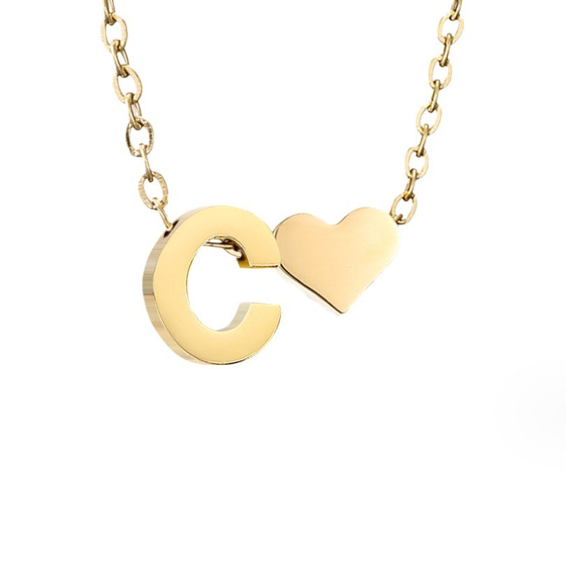 Forever Love & Letter Gold Necklace - Harry & Olivia Birmingham