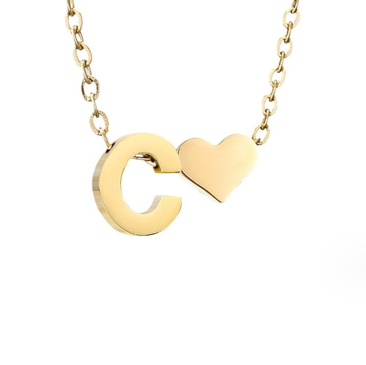 Forever Love & Letter Gold Necklace - Harry & Olivia Birmingham