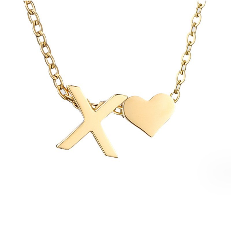 Forever Love & Letter Gold Necklace - Harry & Olivia Birmingham