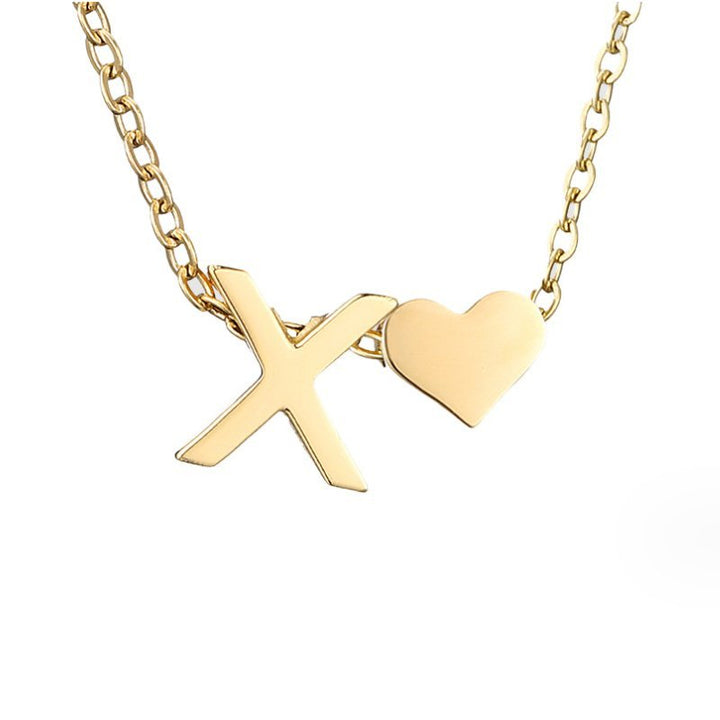 Forever Love & Letter Gold Necklace - Harry & Olivia Birmingham