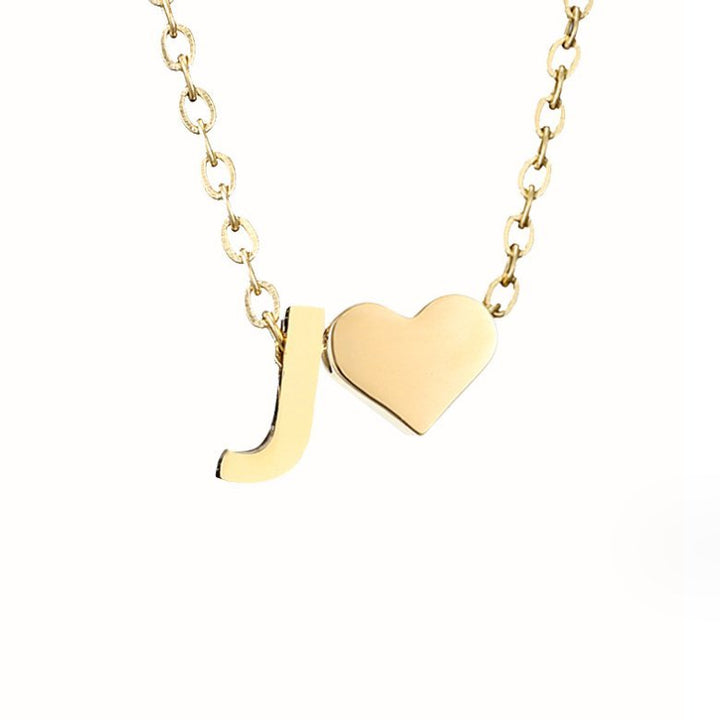 Forever Love & Letter Gold Necklace - Harry & Olivia Birmingham