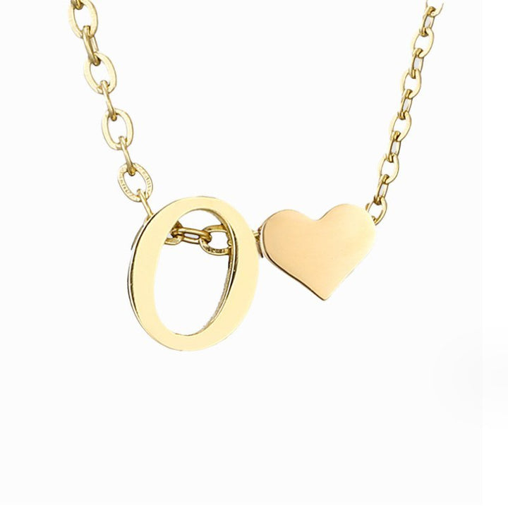 Forever Love & Letter Gold Necklace - Harry & Olivia Birmingham