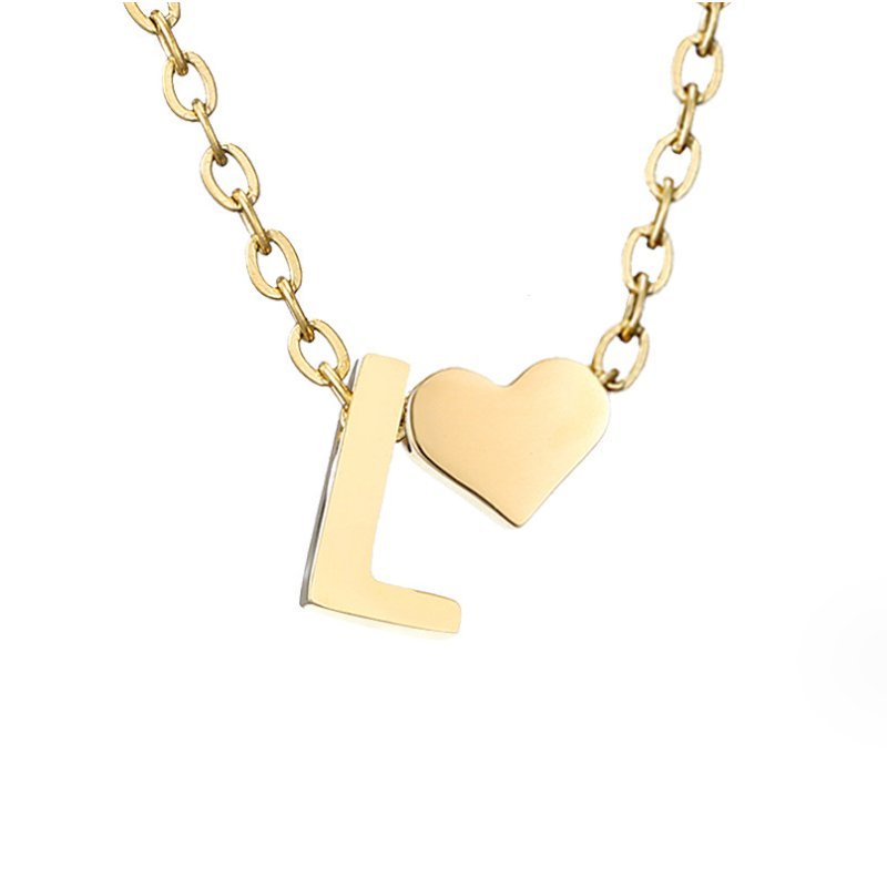 Forever Love & Letter Gold Necklace - Harry & Olivia Birmingham