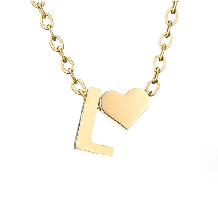 Forever Love & Letter Gold Necklace - Harry & Olivia Birmingham