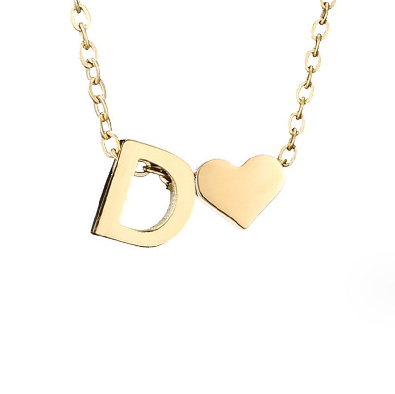 Forever Love & Letter Gold Necklace - Harry & Olivia Birmingham