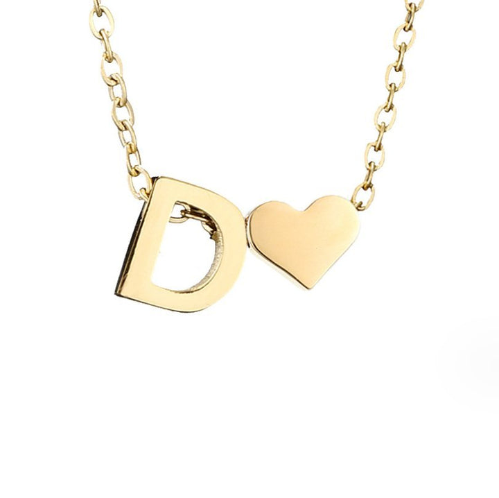 Forever Love & Letter Gold Necklace - Harry & Olivia Birmingham
