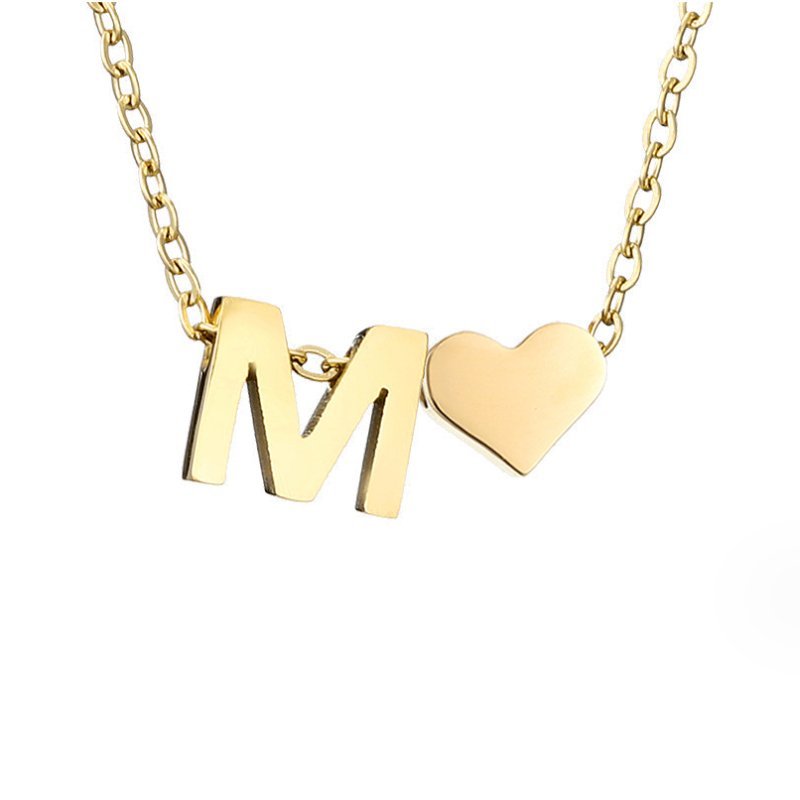 Forever Love & Letter Gold Necklace - Harry & Olivia Birmingham