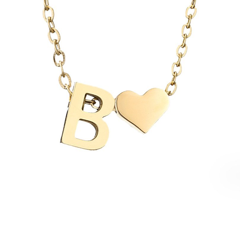 Forever Love & Letter Gold Necklace - Harry & Olivia Birmingham