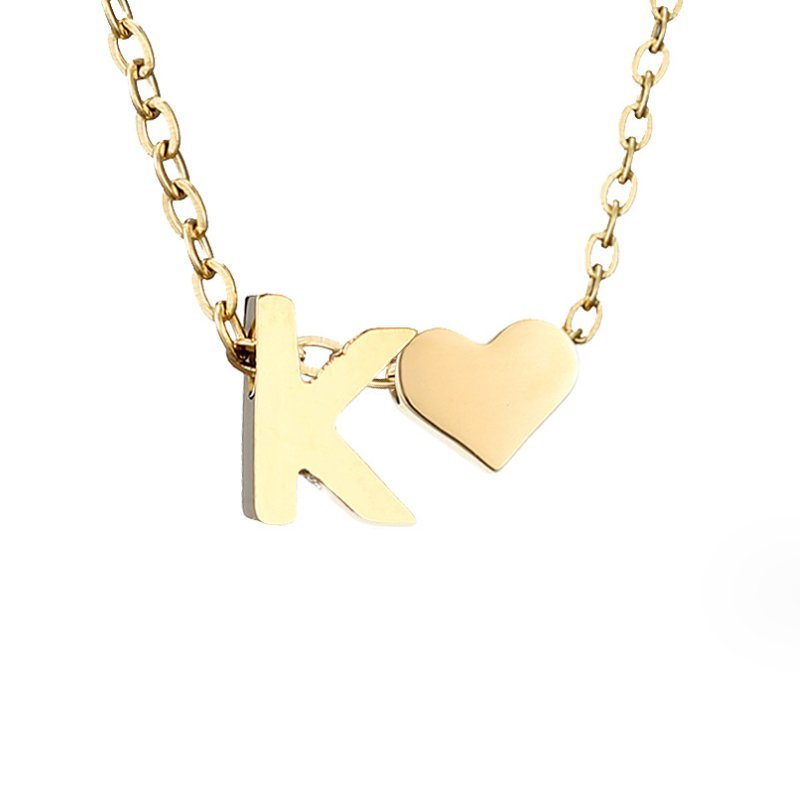 Forever Love & Letter Gold Necklace - Harry & Olivia Birmingham
