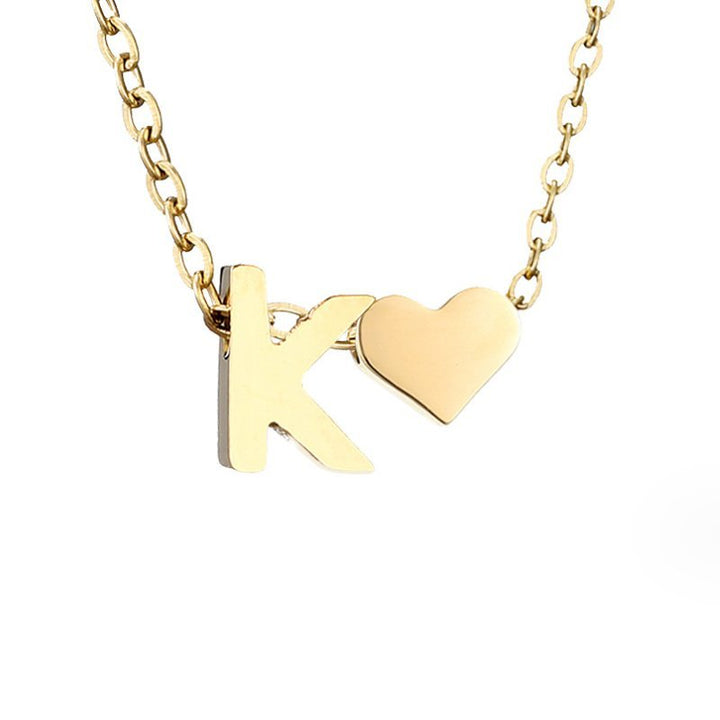 Forever Love & Letter Gold Necklace - Harry & Olivia Birmingham