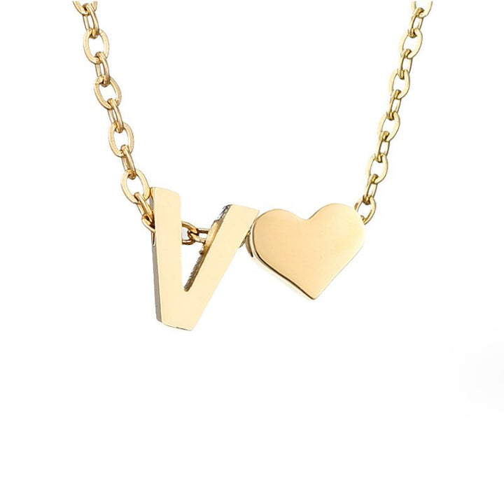 Forever Love & Letter Gold Necklace - Harry & Olivia Birmingham
