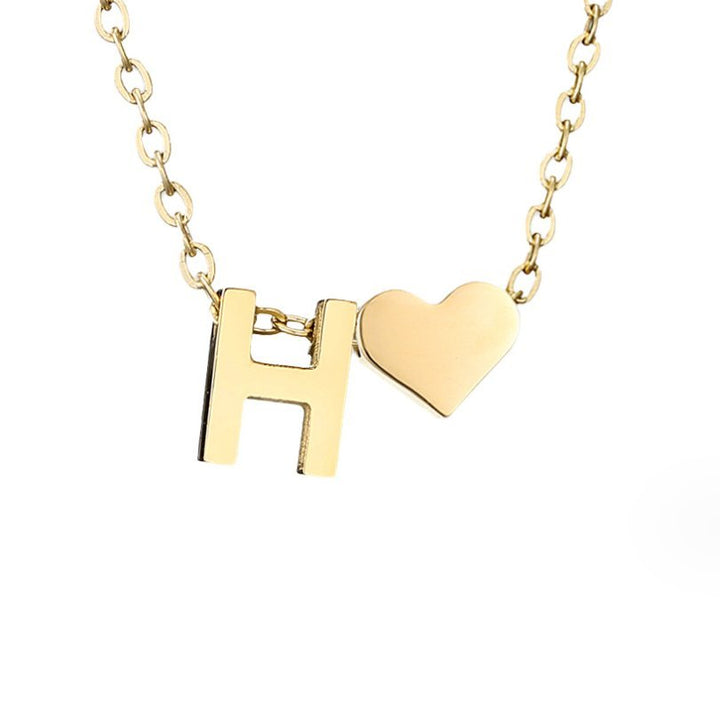 Forever Love & Letter Gold Necklace - Harry & Olivia Birmingham