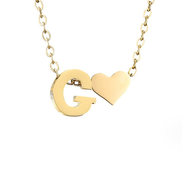Forever Love & Letter Gold Necklace - Harry & Olivia Birmingham