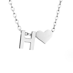Forever Love & Letter Silver Necklace - Harry & Olivia Birmingham