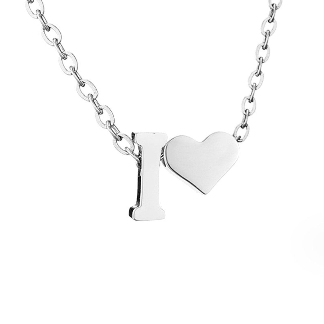 Forever Love & Letter Silver Necklace - Harry & Olivia Birmingham