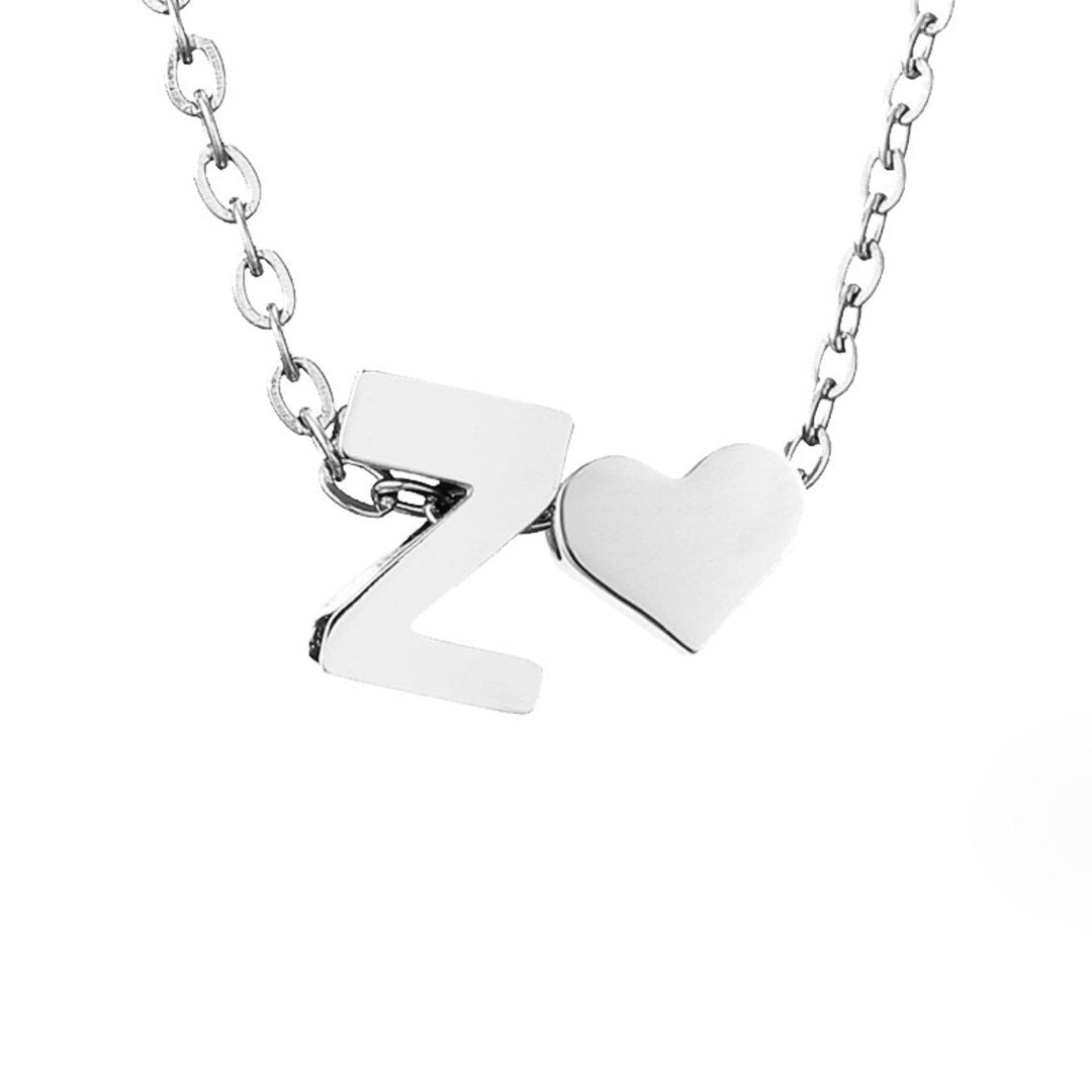 Forever Love & Letter Silver Necklace - Harry & Olivia Birmingham
